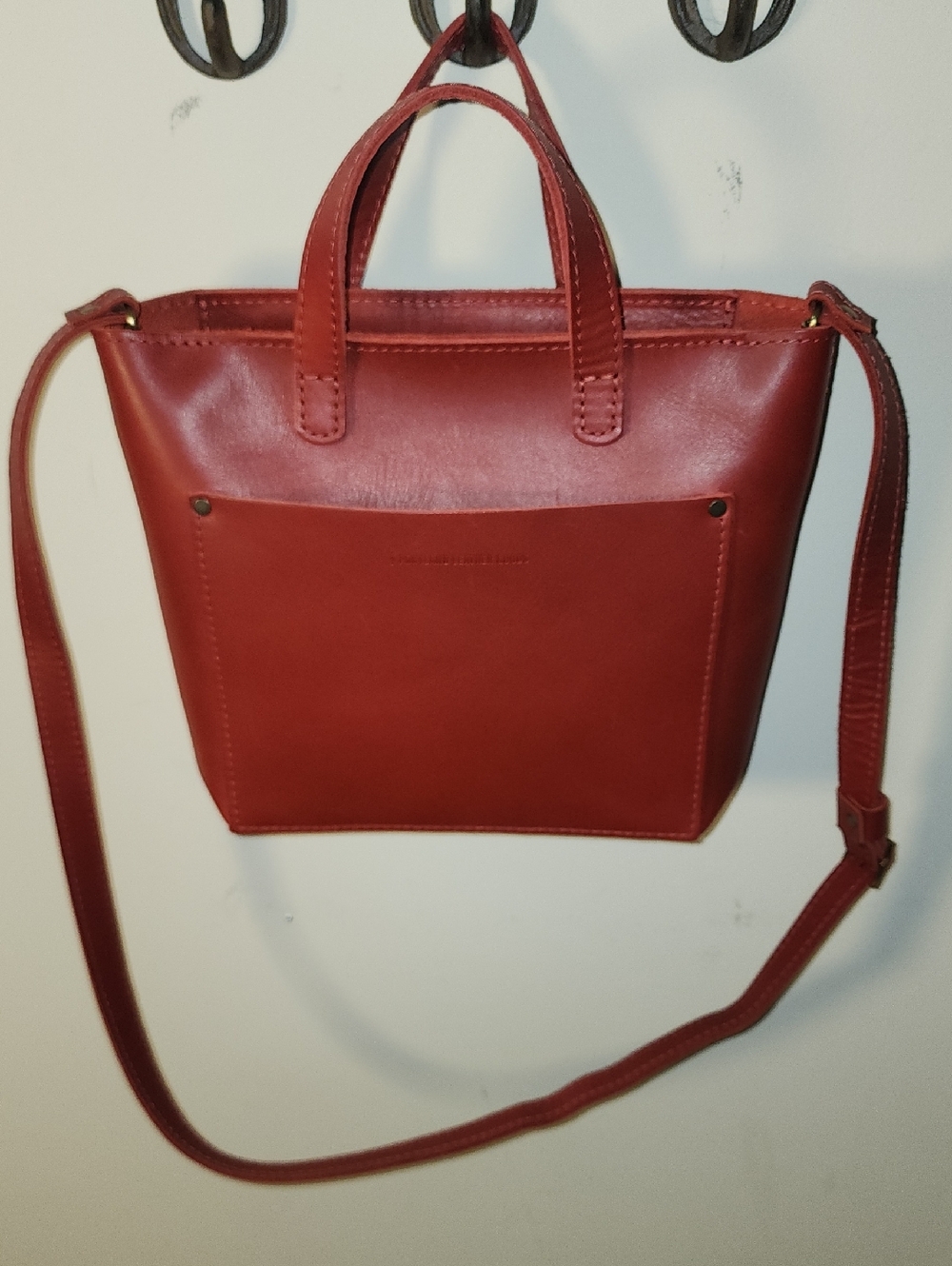 Portland Leather Goods Red Tote Crossbody Bag - Picture 10 of 16